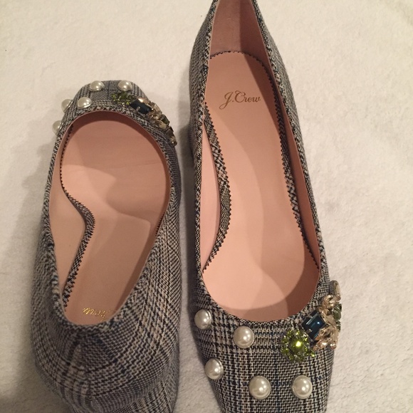 Cute J.Crew Block-Heel Pumps in embellished plaid - Picture 6 of 6